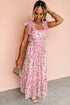 Floral Lace Tied Strap Empire Waist Maxi Dress
